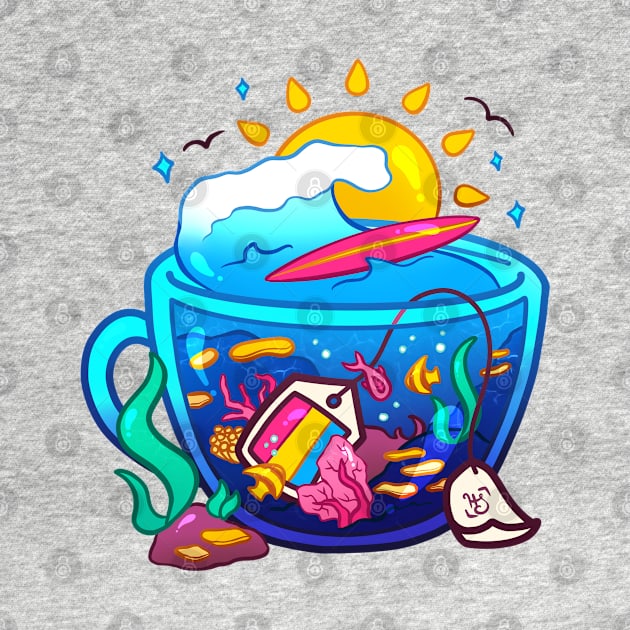 Pride Flag Teacup - Coral Reef Pansexual by heysoleilart